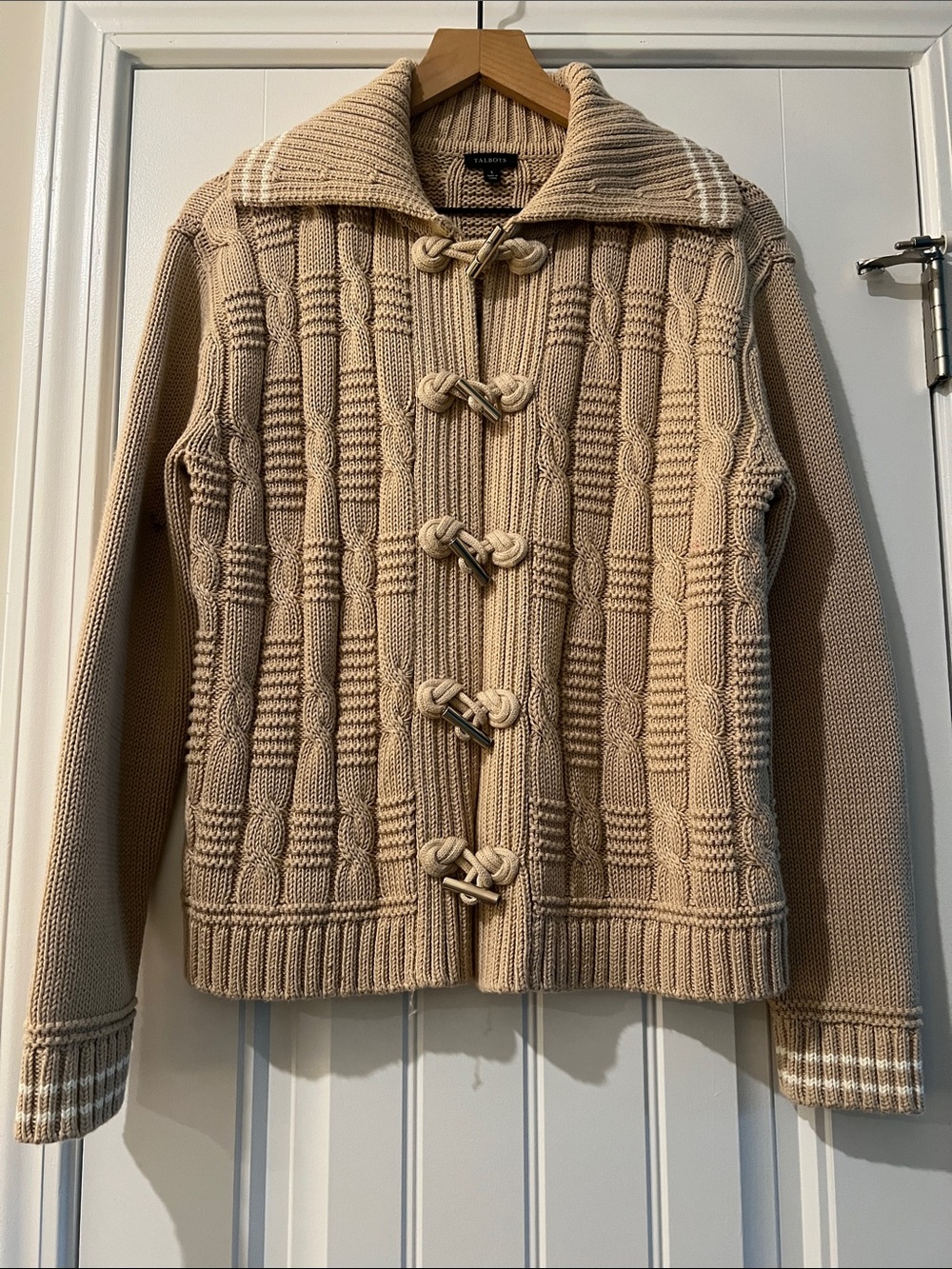 Talbots Cable Knit Coatigan Cardigan Small - Picture 2 of 5